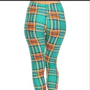 Plaid pattern fashion casual leggings